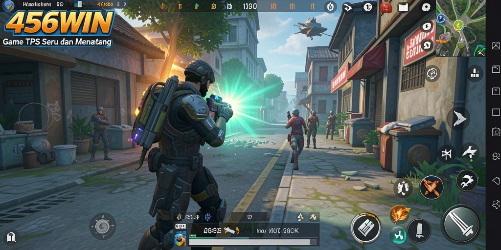 Tampilan gameplay seru dalam 456WIN dengan aksi tembak-menembak.