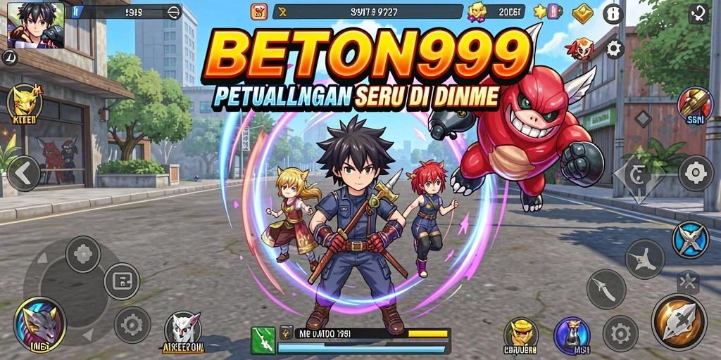 Tampilan gameplay BETON999 yang penuh aksi dan karakter Anime.