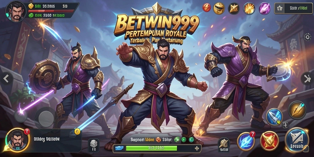 Tangkapan layar utama BETWIN999 menampilkan aksi seru dalam pertempuran Battle Royale.