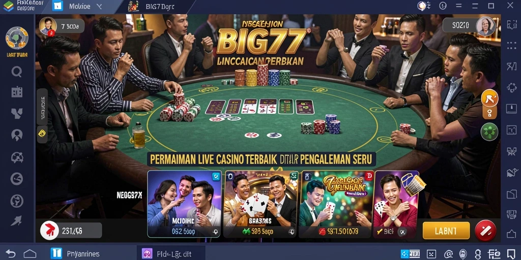 Tampilan gameplay Live Casino yang mendebarkan dan interaktif.