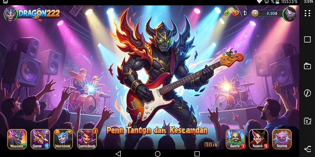 Screenshot DRAGON222 menunjukkan gameplay seru dengan lagu-lagu terkenal.