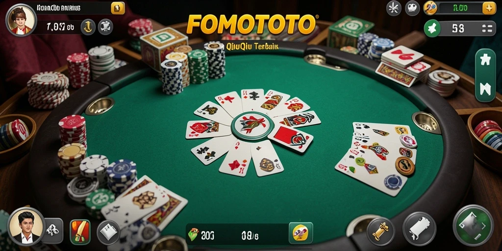 Tampilan gameplay seru dari FOMOTOTO dalam permainan QiuQiu.