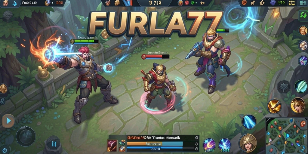 Screenshot menunjukkan aksi seru dalam gameplay MOBA FURLA77.
