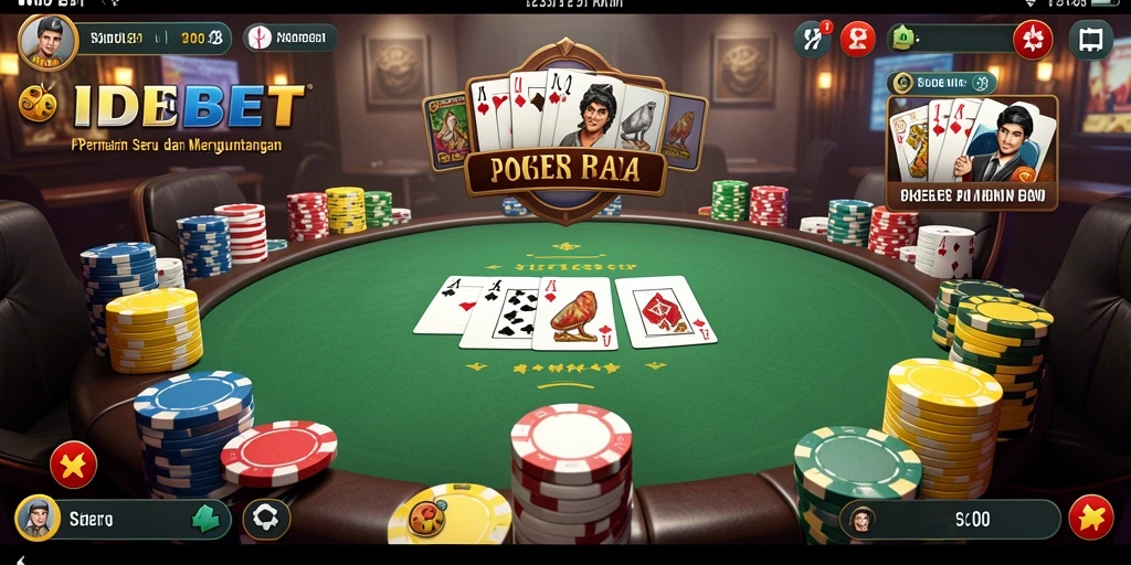 Tampilan gameplay poker yang menarik dan dinamis di IDEBET.