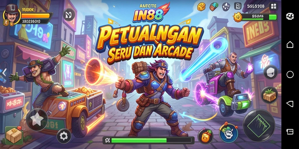 Screenshot menunjukkan aksi seru gameplay Arcade IN88.
