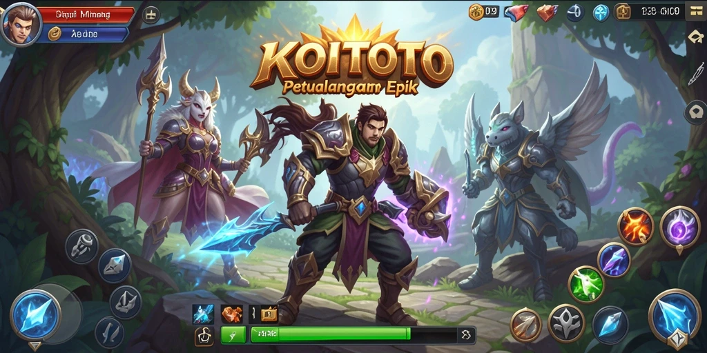 Screenshot gameplay KOITOTO yang menampilkan pertempuran seru di dunia MMORPG.