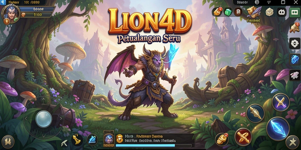 Tampilan menakjubkan dari gameplay LION4D yang seru.