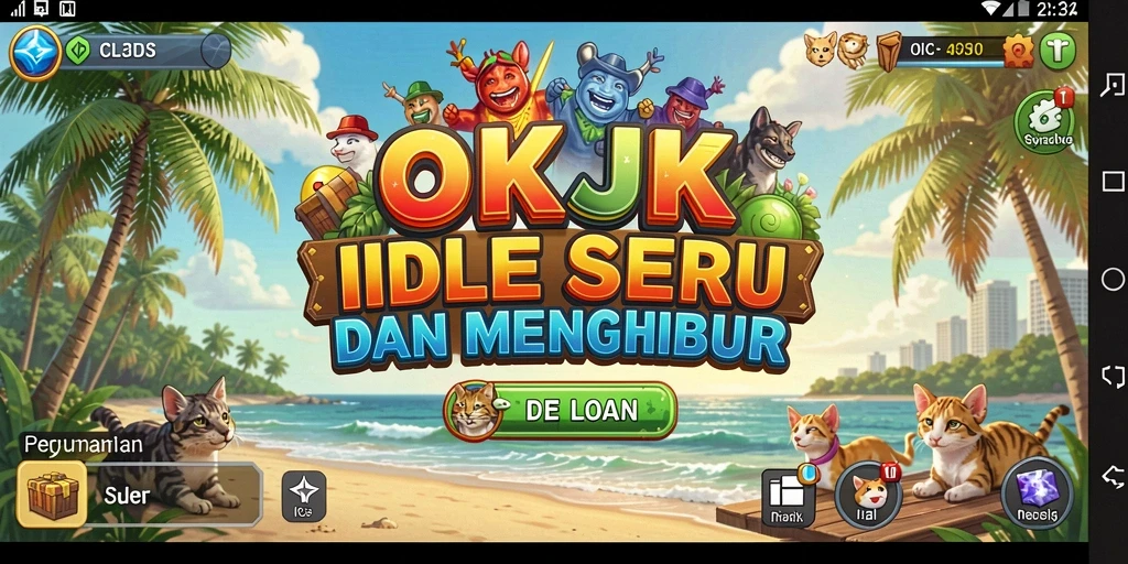 Tampilan gameplay OKJK yang menarik dan penuh warna.