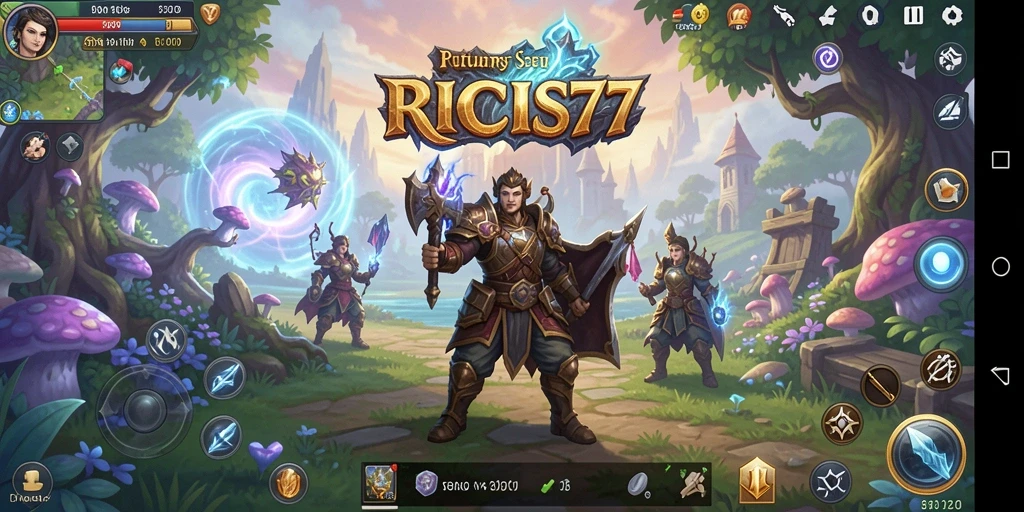 Screenshot gameplay RICIS77 menampilkan aksi seru di dunia fantasi.