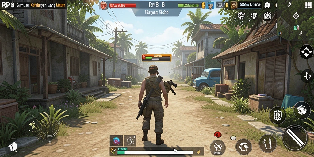 Tampilan screenshot gameplay RP8 yang menampilkan interaksi karakter dalam simulasi.