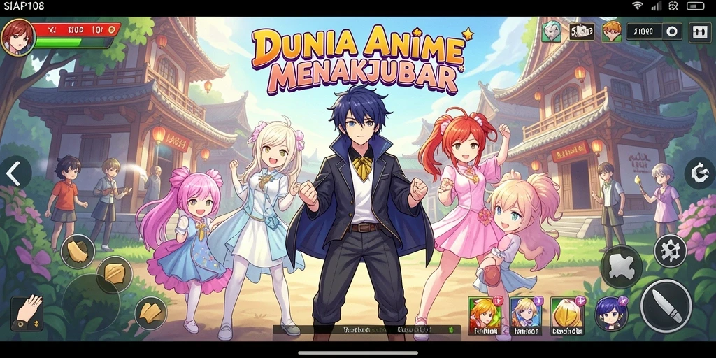 Screenshot SIAP108 menampilkan karakter Anime saat bertarung.