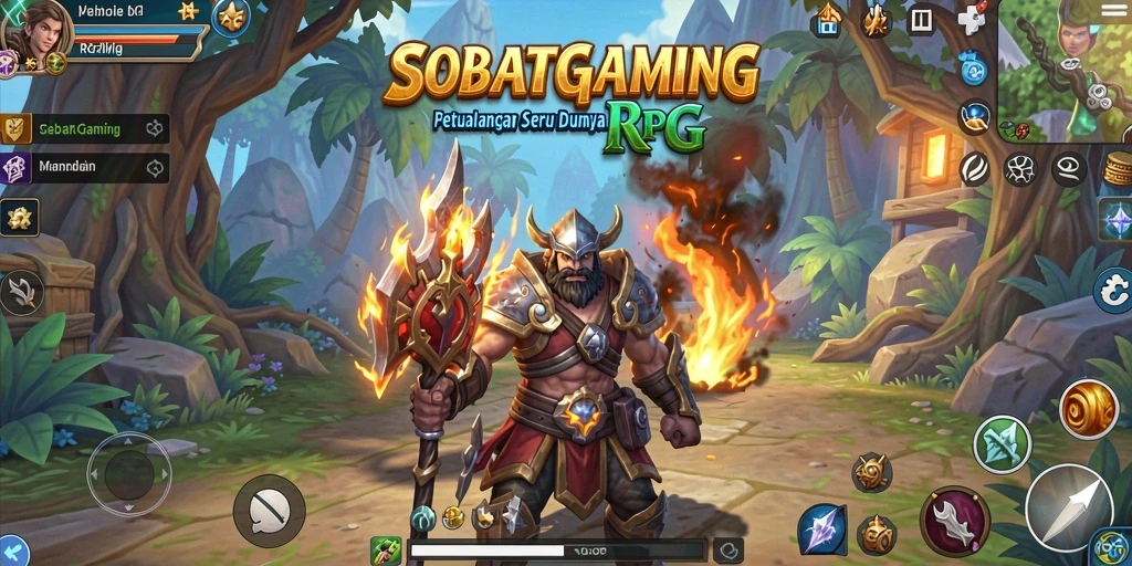 Tangkapan layar utama SOBATGAMING menampilkan aksi pertarungan epik dalam game RPG.