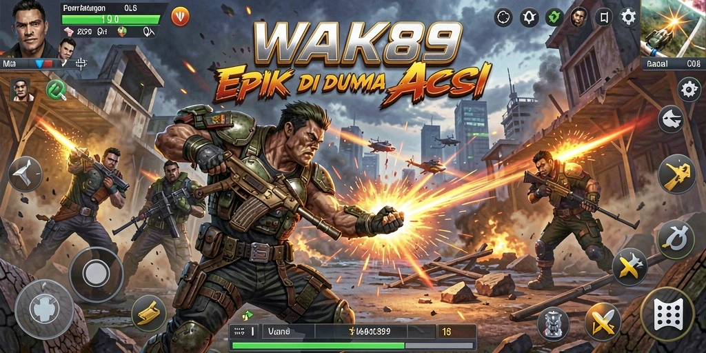 Tampilan gameplay seru dan pertarungan spektakuler di WAK89.