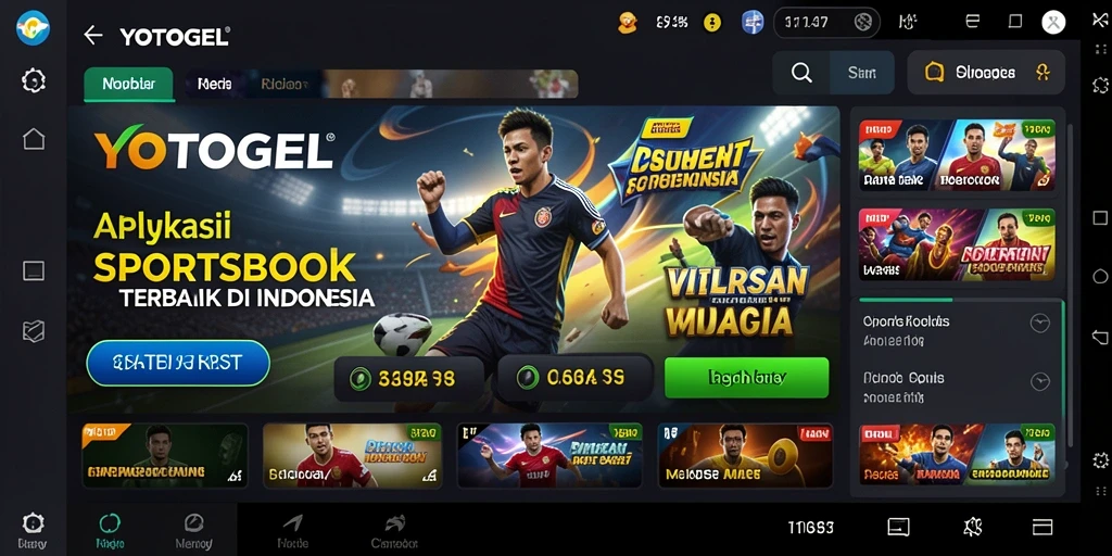 Tampilan menarik aplikasi YOTOGEL dengan fitur sportsbook lengkap.