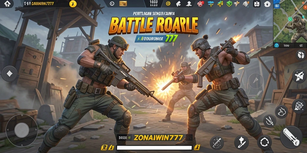 Tampilan aksi seru di ZONAWIN777 saat bertempur di arena.